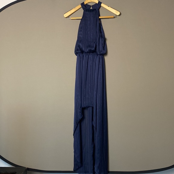 City Studio navy blue high-low dress. - Picture 3 of 6